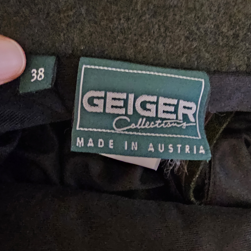 Geiger Collections 100% Wool Pencil‎ Skirt Made In Austria Forest Green - Picture 4 of 10